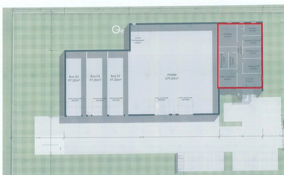 Bureau dans Verson à louer - Plan d’étage – Image 2 sur 2