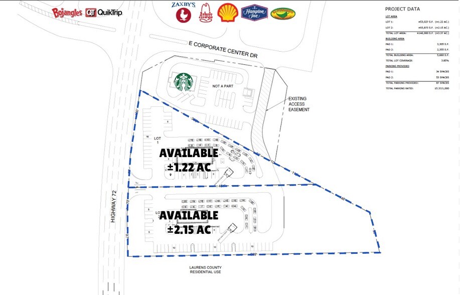 18860 Highway 72 East, Clinton, SC à louer - Plan de site – Image 1 sur 4