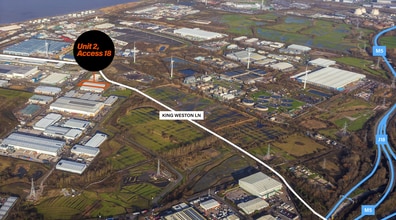 Kings Weston Lane, Avonmouth, BST - Vue aérienne  vue de carte