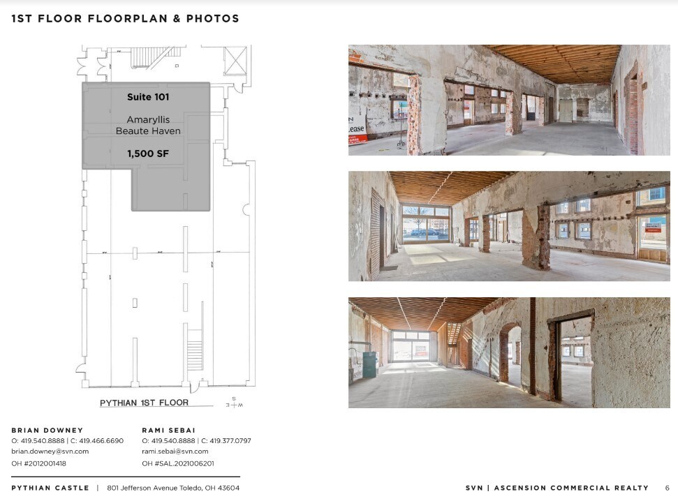 801 Jefferson Ave, Toledo, OH à louer Plan d’étage– Image 1 sur 4