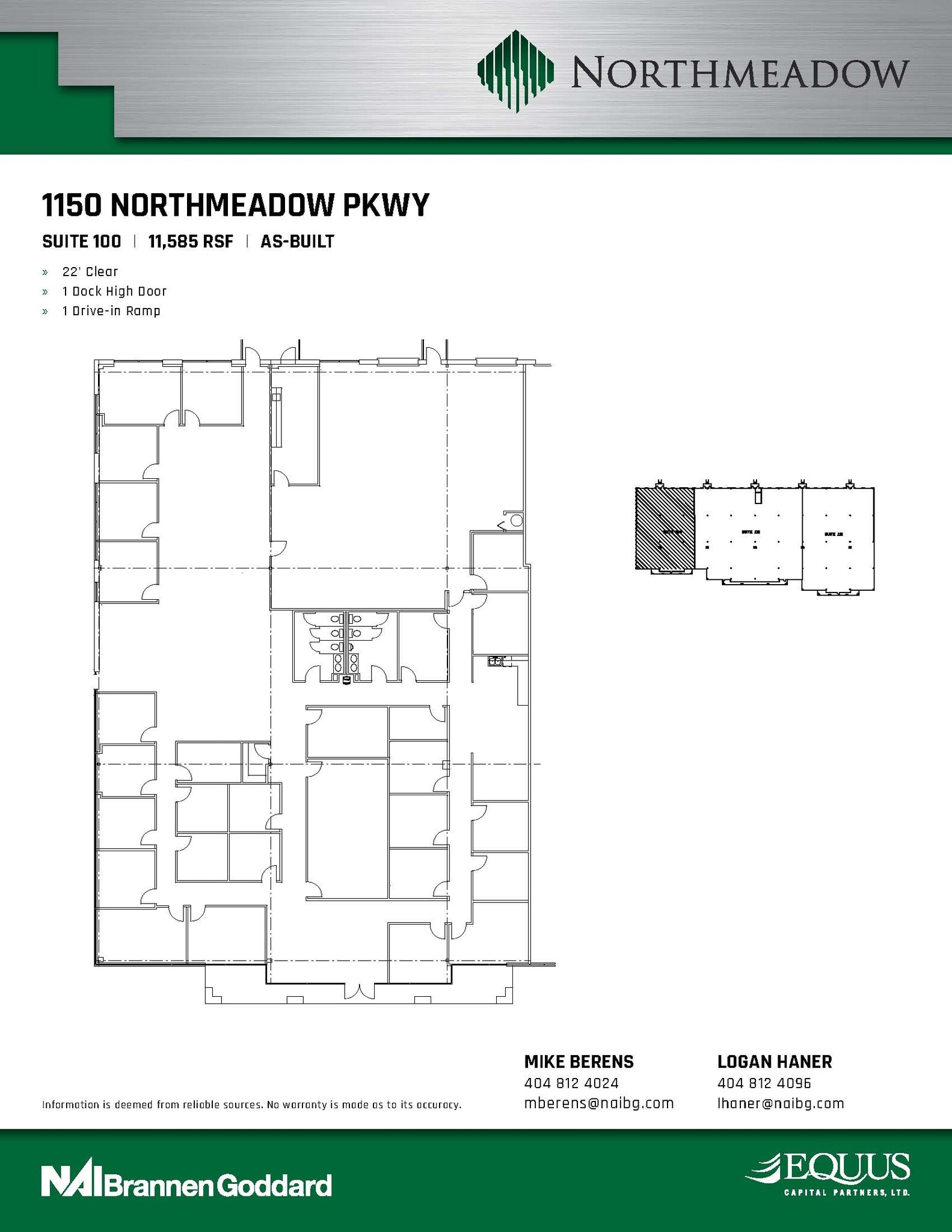 1100 Northmeadow Pky, Roswell, GA à louer Plan d’étage– Image 1 sur 2