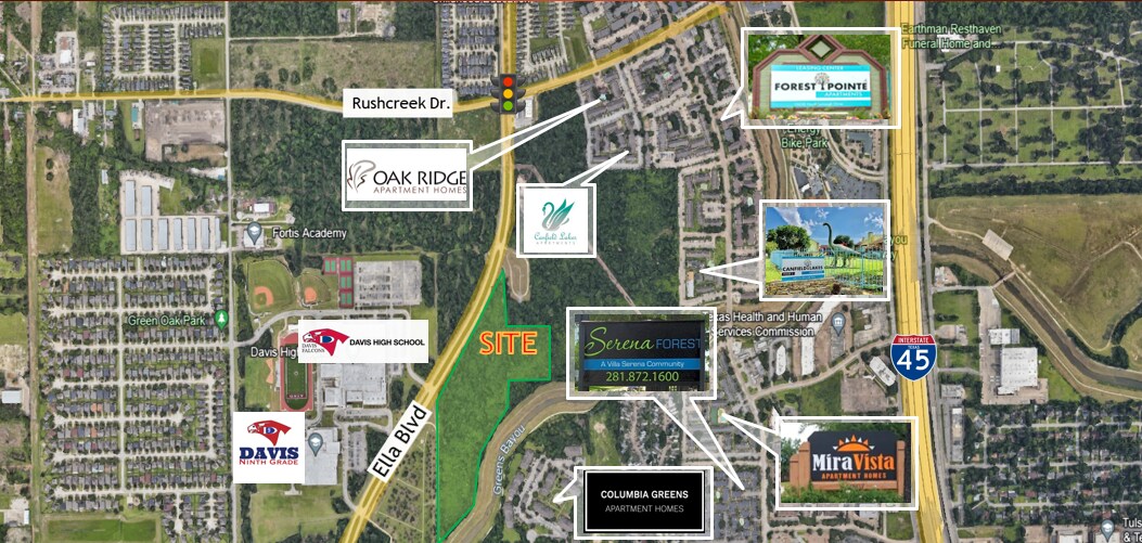Ella Blvd and Rushcreek Dr- 17.99 acres, Houston, TX à vendre Photo principale– Image 1 sur 2