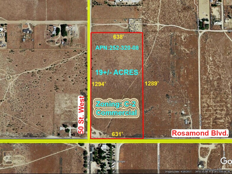 50th St West & Rosamond Blvd, Rosamond, CA à vendre - Photo de l’immeuble – Image 1 sur 29