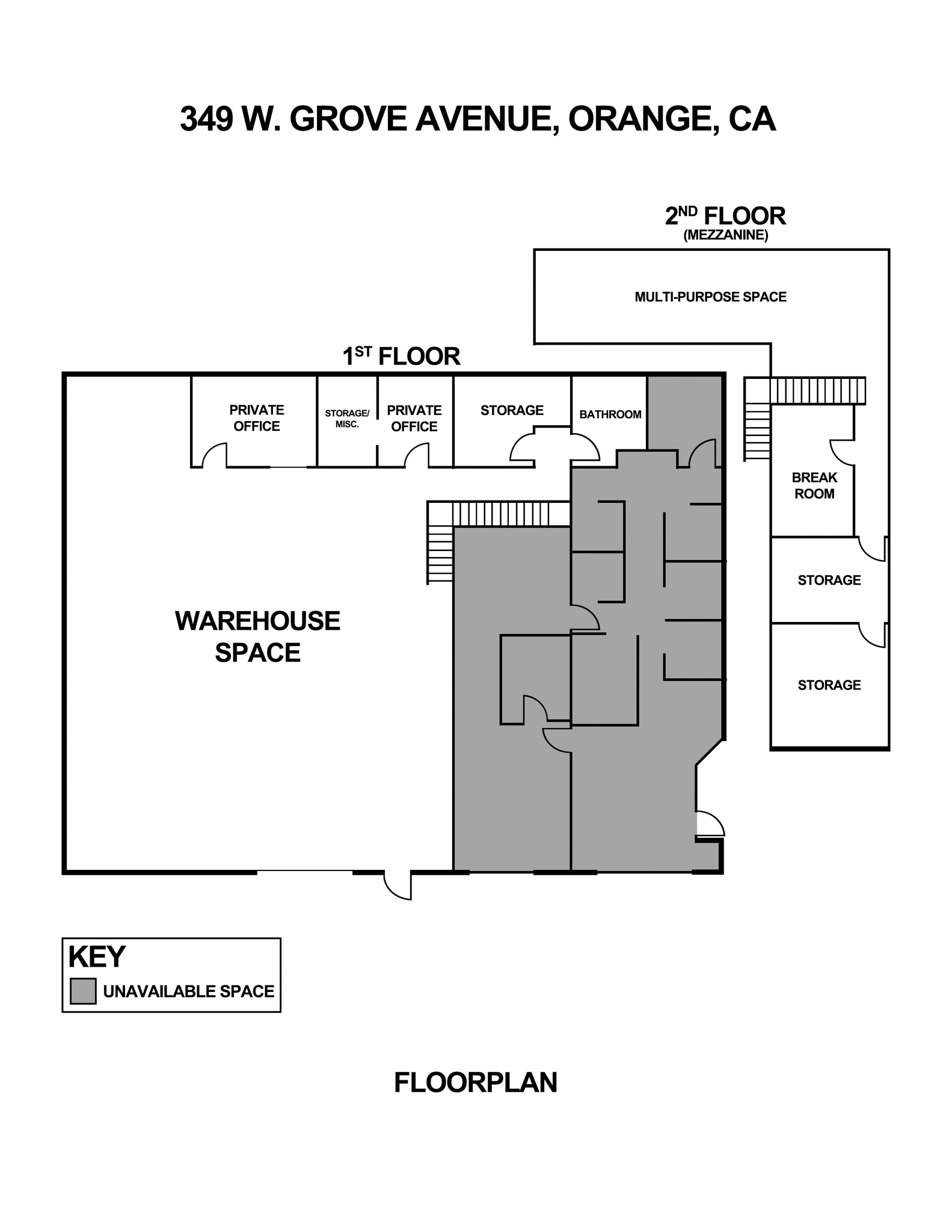 349-353 W Grove Ave, Orange, CA à louer Plan d’étage– Image 1 sur 1