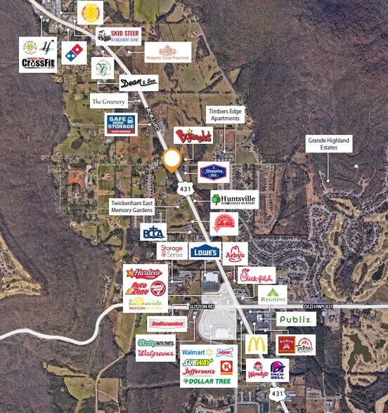 Highway 431, Hampton Cove, AL à vendre - Aérien – Image 2 sur 3