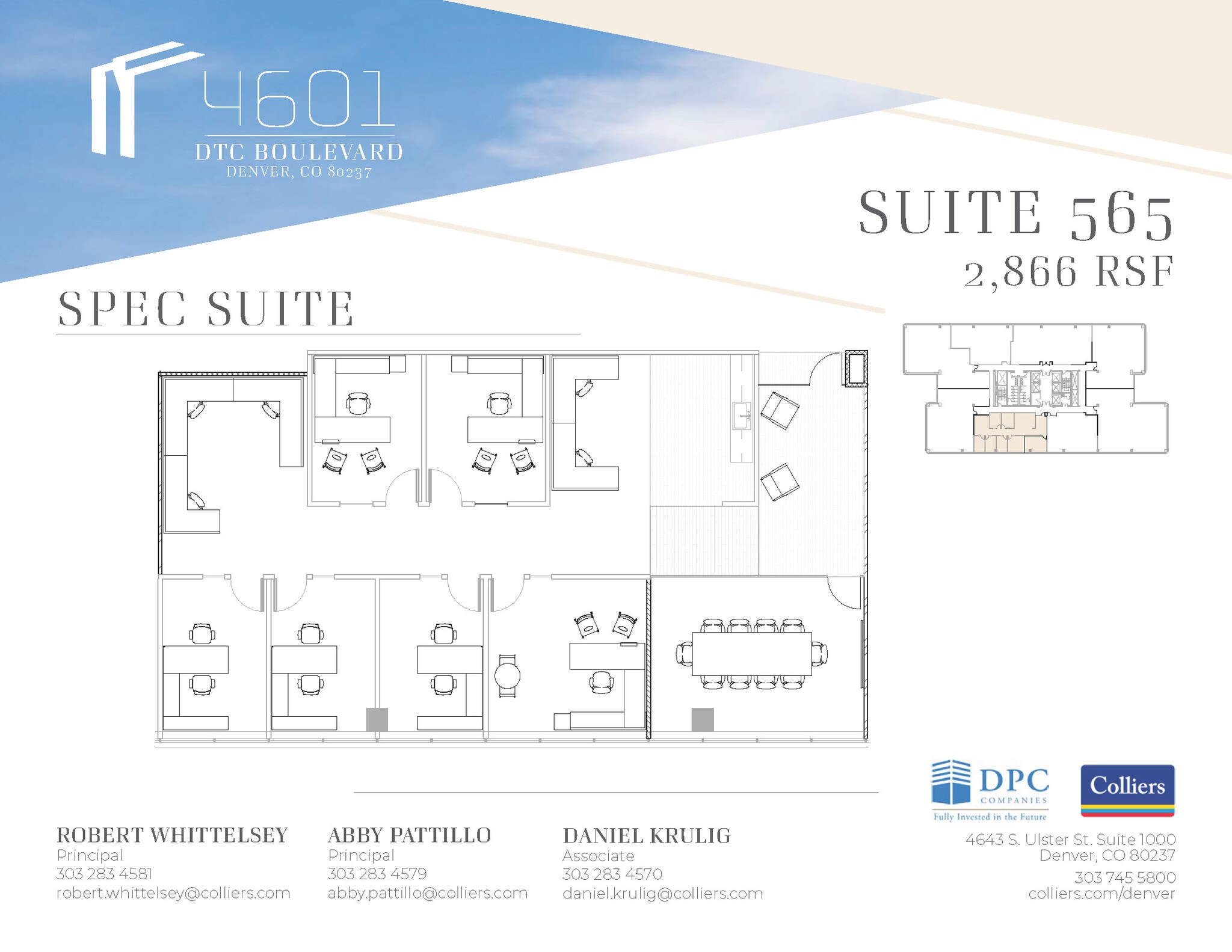 4601 Dtc Blvd, Denver, CO à louer Plan d’étage– Image 1 sur 1