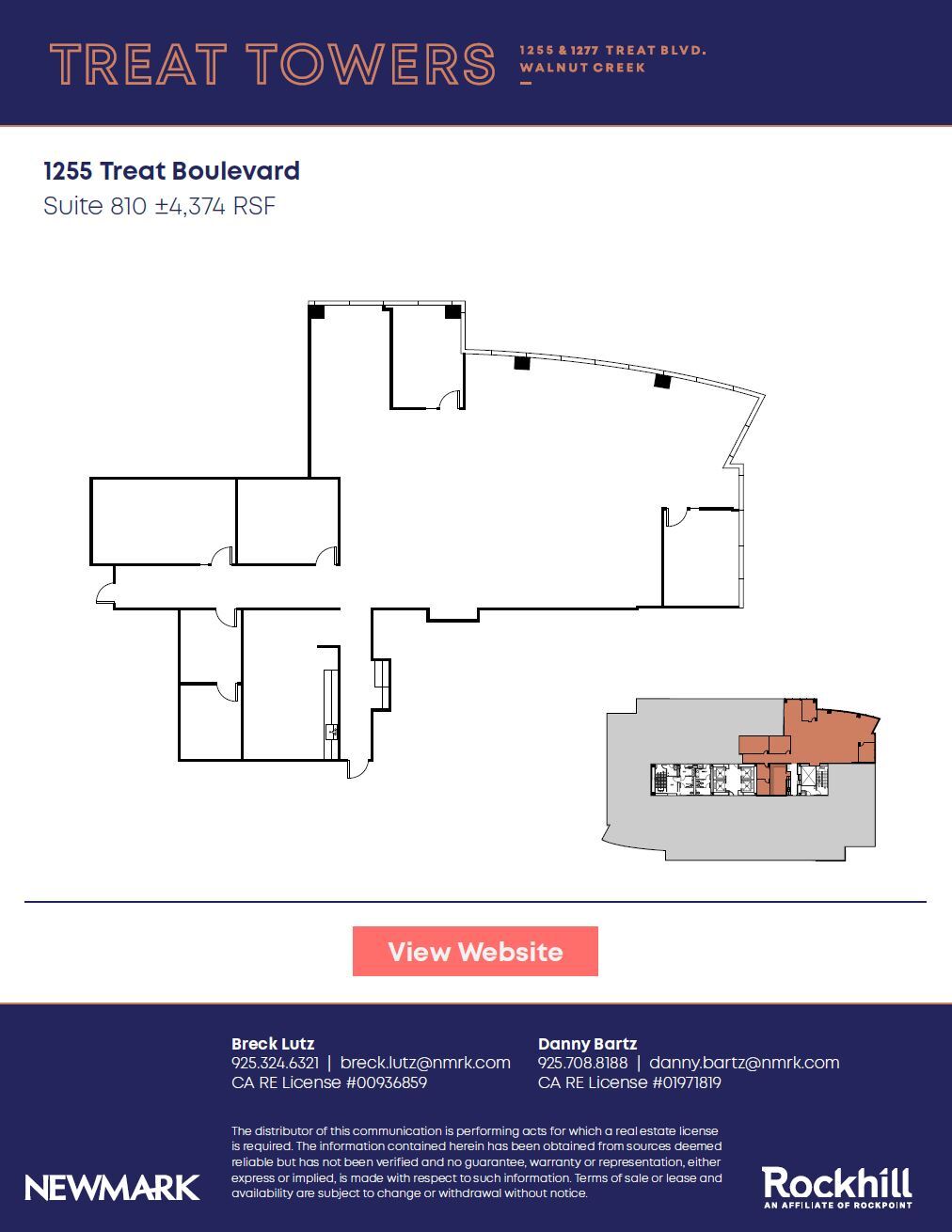 1255 Treat Blvd, Walnut Creek, CA à louer Plan d’étage– Image 1 sur 1