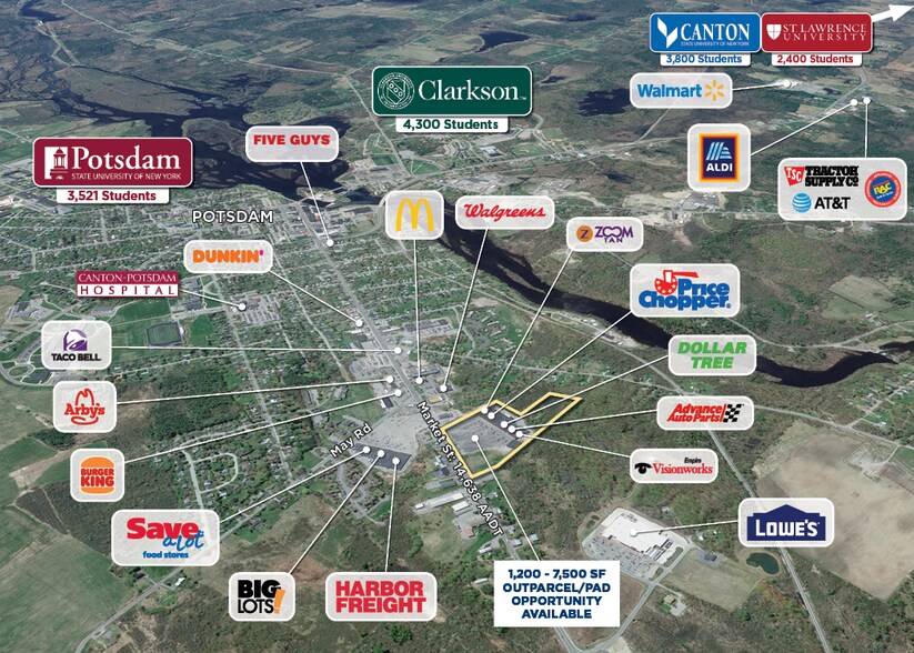 201 Market St, Potsdam, NY à louer - Aérien – Image 2 sur 4