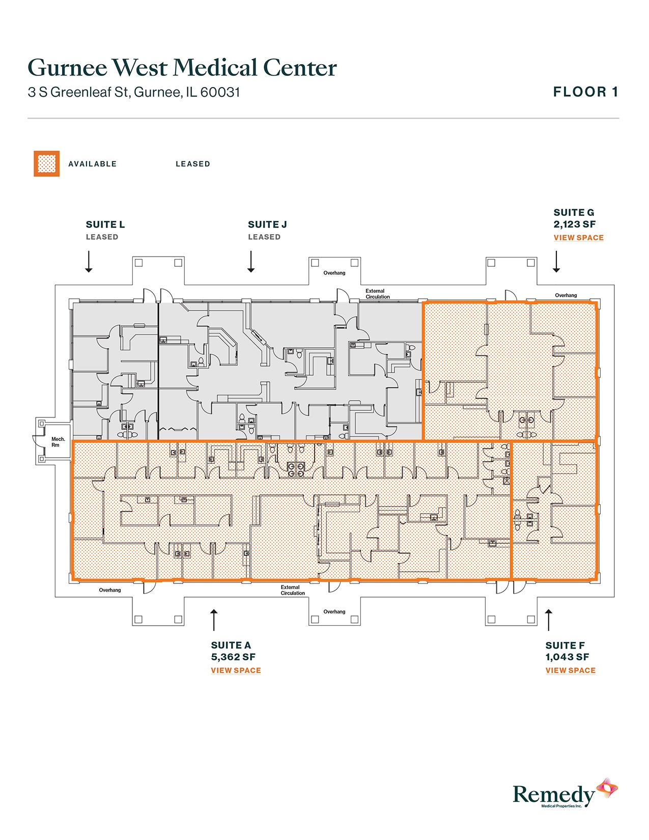 3 S Greenleaf Ave, Gurnee, IL à louer Plan d’étage– Image 1 sur 2