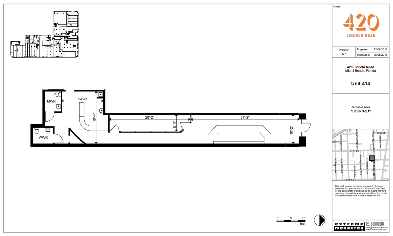 420 Lincoln Rd, Miami Beach, FL à louer Plan d’étage– Image 1 sur 1