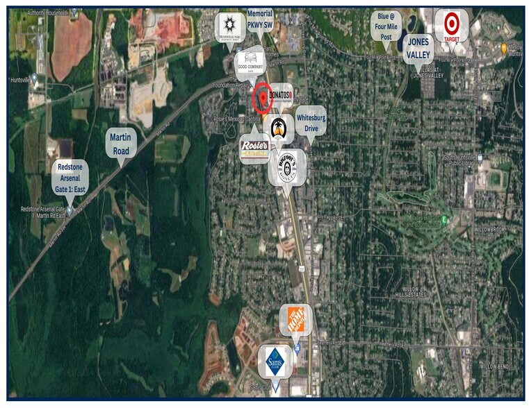 7500 SW Memorial Pky, Huntsville, AL à vendre - Carte – Image 2 sur 3