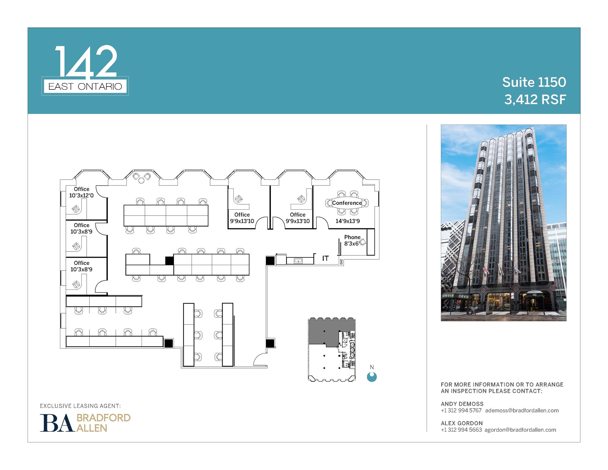 142 E Ontario St, Chicago, IL à louer Plan d’étage– Image 1 sur 5