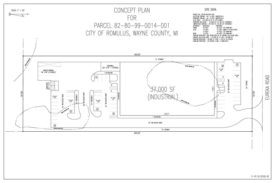 Eureka Road, Romulus, MI à vendre - Plan de site – Image 2 sur 5