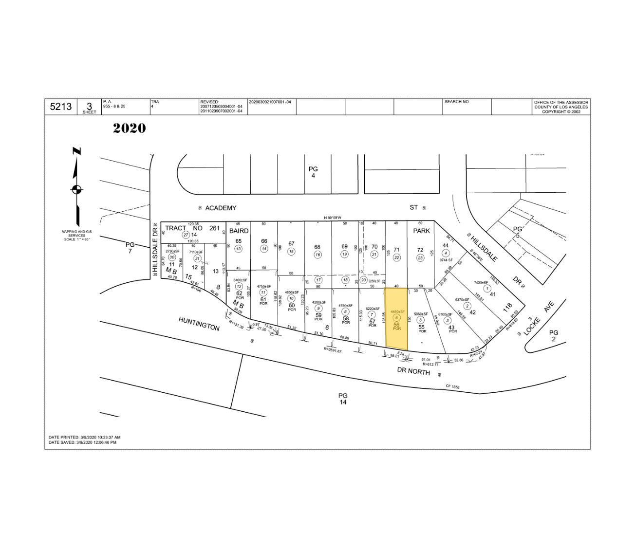4791 Huntington Dr N, Los Angeles, CA à vendre Plan cadastral– Image 1 sur 2