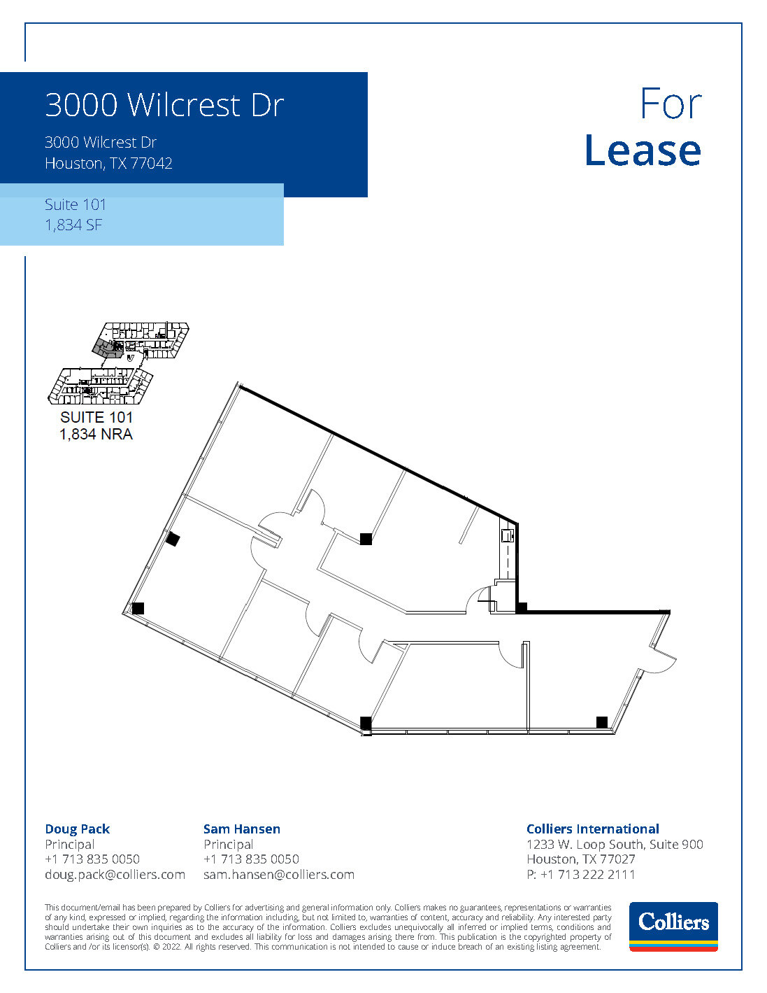 3000 Wilcrest Dr, Houston, TX à louer Plan d’étage– Image 1 sur 1