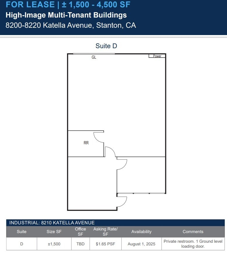 8200-8220 Katella Ave, Stanton, CA à louer Plan d’étage– Image 1 sur 1