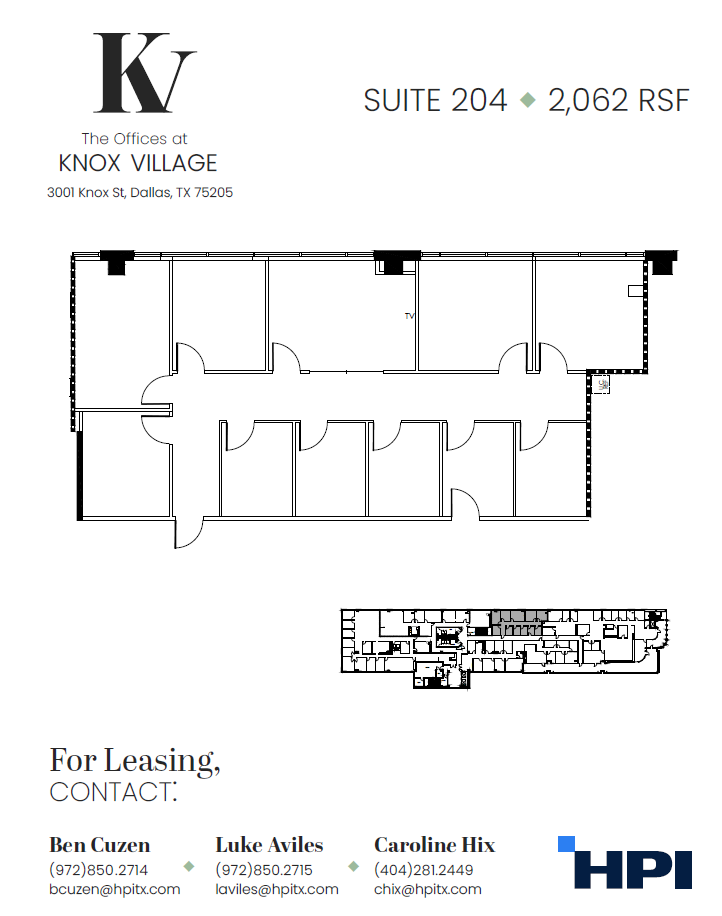 3001-3003 Knox St, Dallas, TX à louer Plan d’étage– Image 1 sur 1