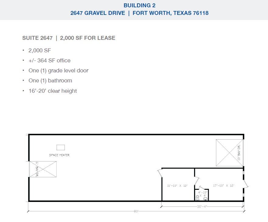 2501-2519 Gravel Dr, Fort Worth, TX à louer Plan d’étage– Image 1 sur 1