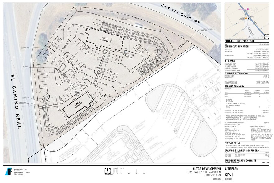El Camino Real & US 101, Greenfield, CA à louer - Plan de site – Image 1 sur 2