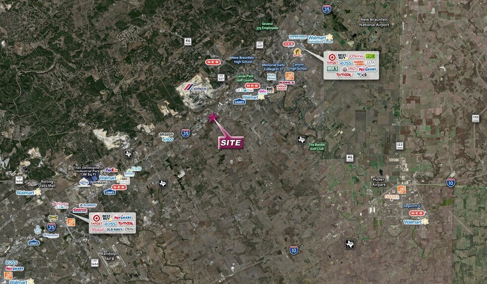 SEC of I-35 & S Solms Rd, New Braunfels, TX à vendre - Aérien – Image 2 sur 2