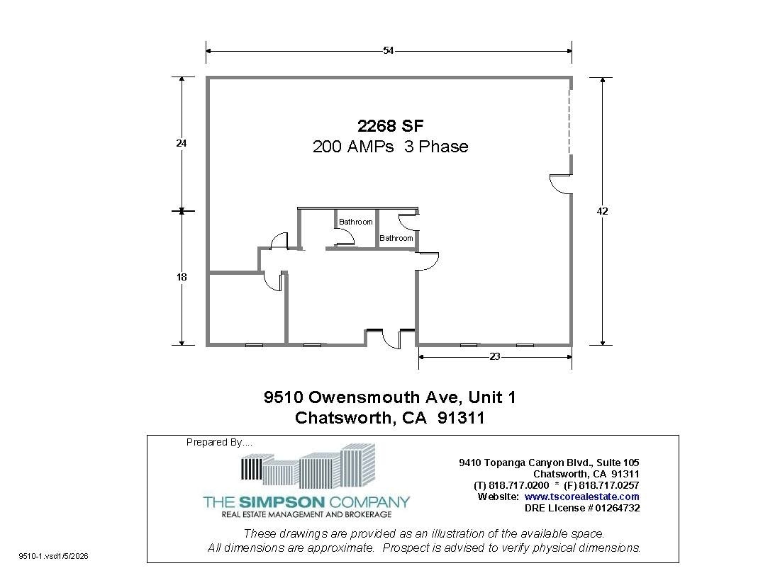 9510-9520 Owensmouth Ave, Chatsworth, CA à louer Plan d’étage– Image 1 sur 1