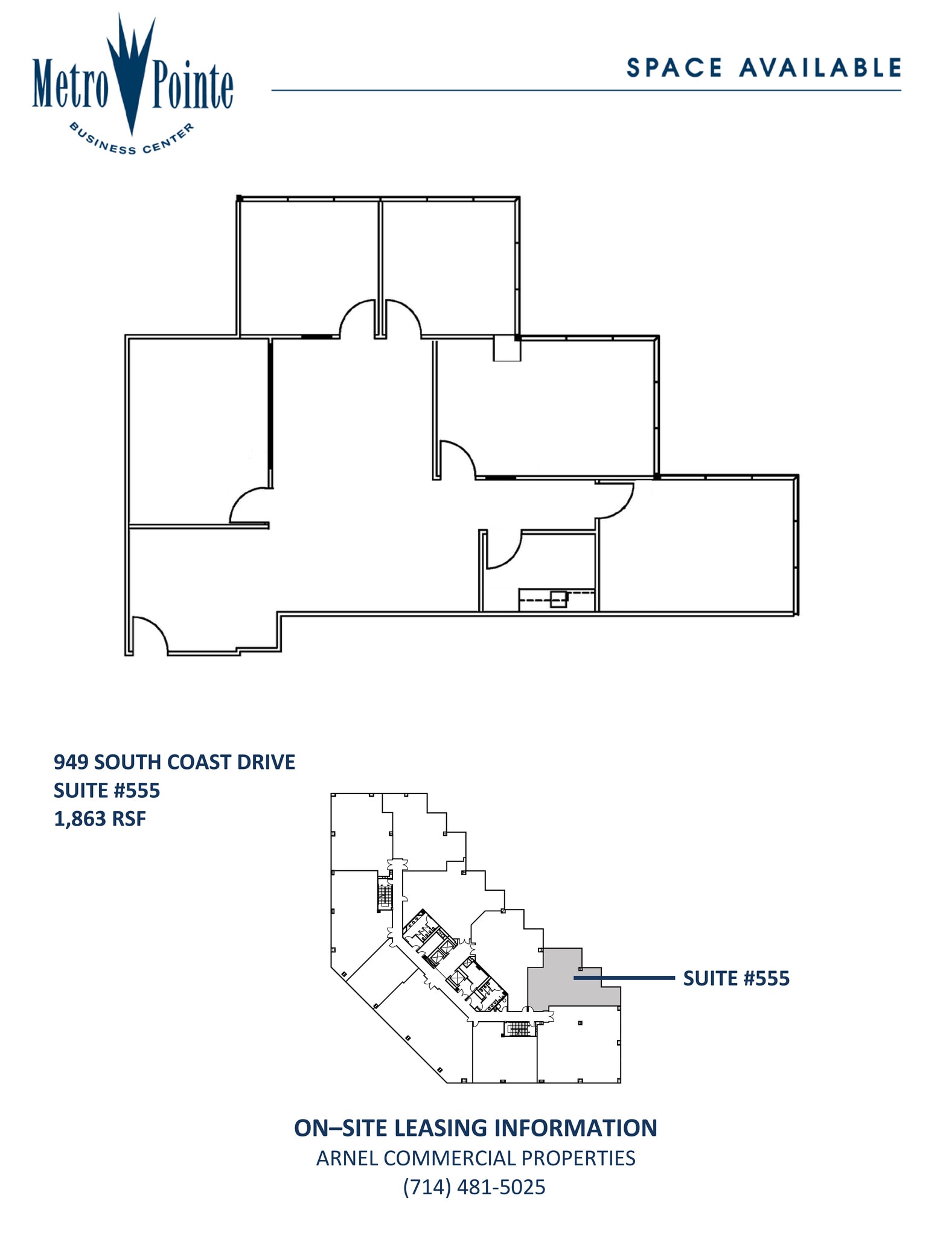 949 S Coast Dr, Costa Mesa, CA à louer Plan d’étage– Image 1 sur 1