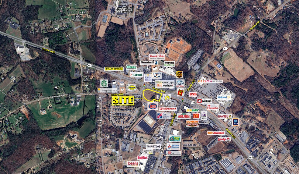 3529 Hwy 153, Powdersville, SC à louer - Aérien – Image 2 sur 4