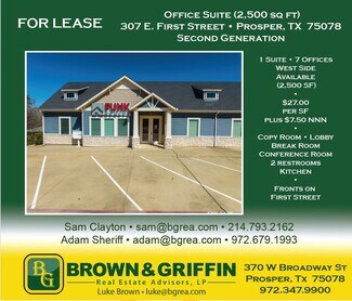 Plus de détails pour 307 E 1st St, Prosper, TX - Bureau à louer