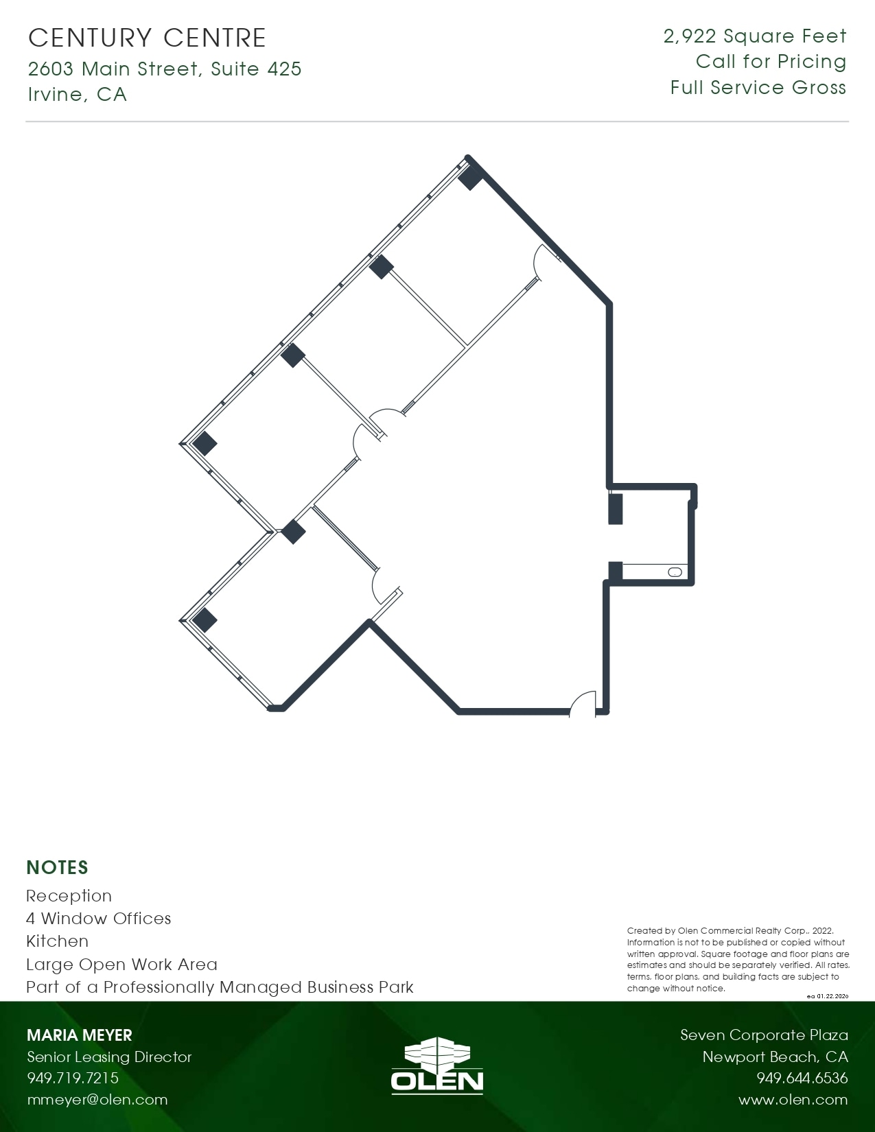 2601-2603 Main St, Irvine, CA à louer Plan d’étage– Image 1 sur 1