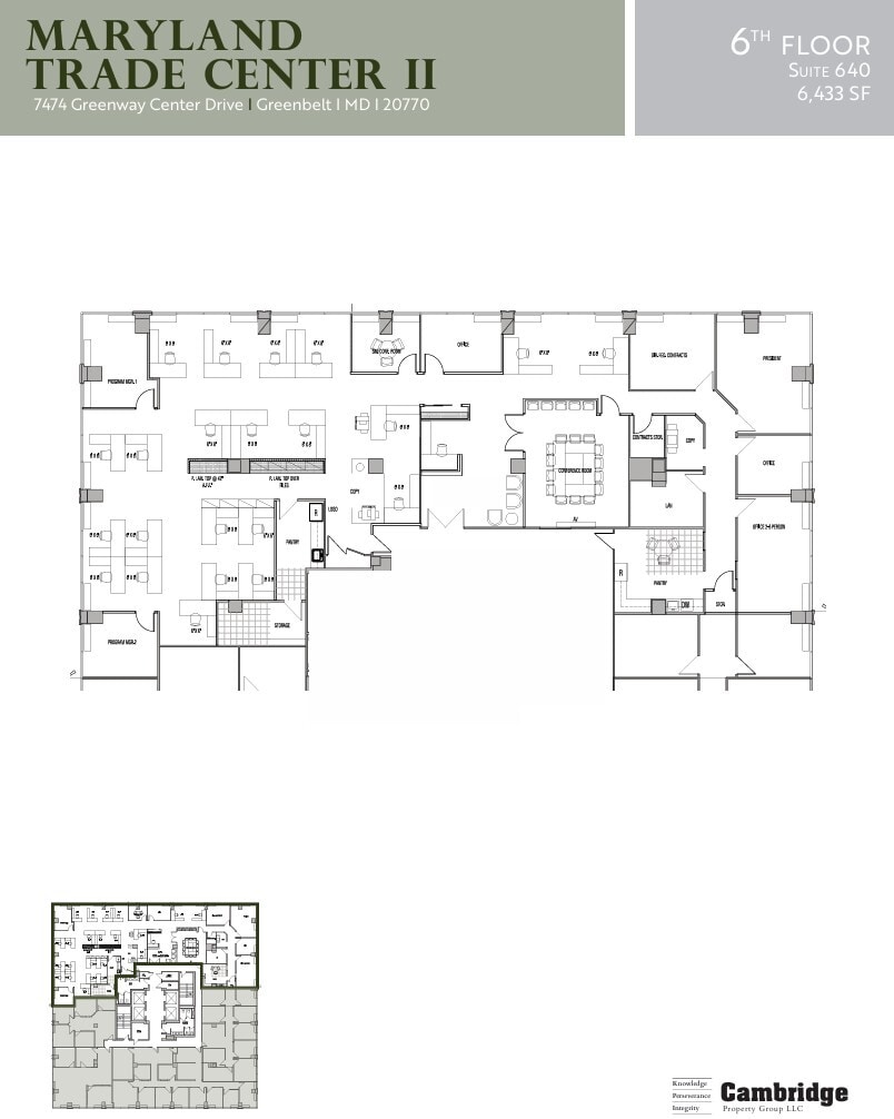 7500 Greenway Center Dr, Greenbelt, MD à louer Plan d’étage– Image 1 sur 1