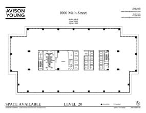 1000 Main St, Houston, TX à louer Plan d’étage– Image 1 sur 1