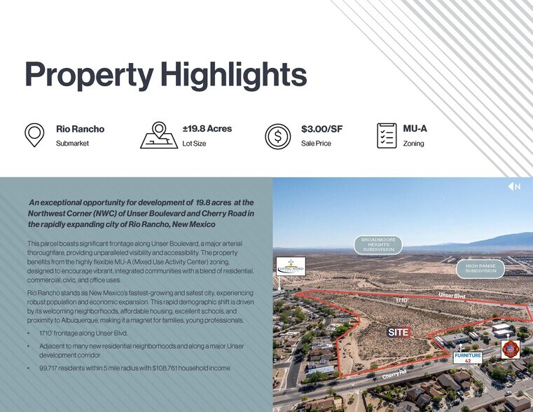 NWC Unser & Cherry Road blvd, Rio Rancho, NM à vendre - Autre – Image 2 sur 6