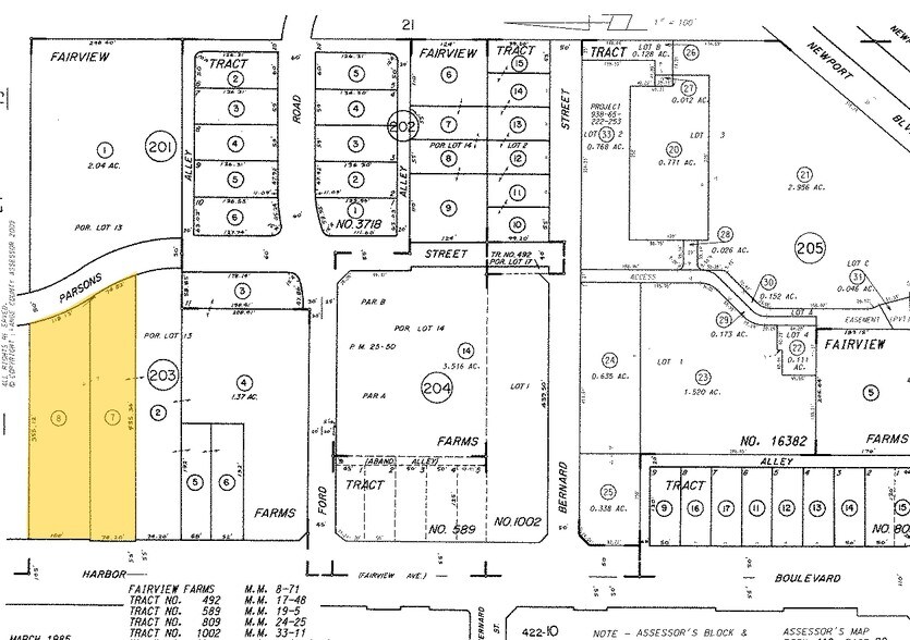 2000 Harbor Blvd, Costa Mesa, CA à vendre - Plan cadastral – Image 2 sur 3