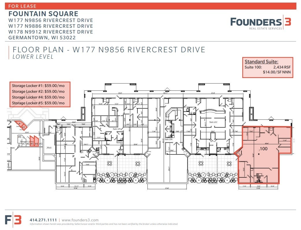 W177N9856-W178 N9912 Rivercrest Dr, Germantown, WI à louer Plan d’étage– Image 1 sur 1