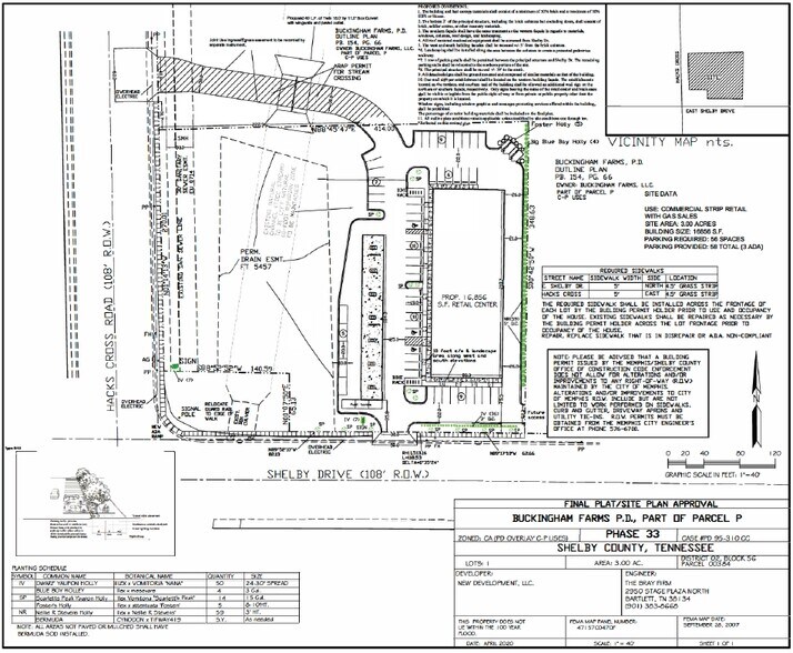 NEC Shelby Dr. at Hacks Cross, Memphis, TN à louer - Plan de site – Image 2 sur 4