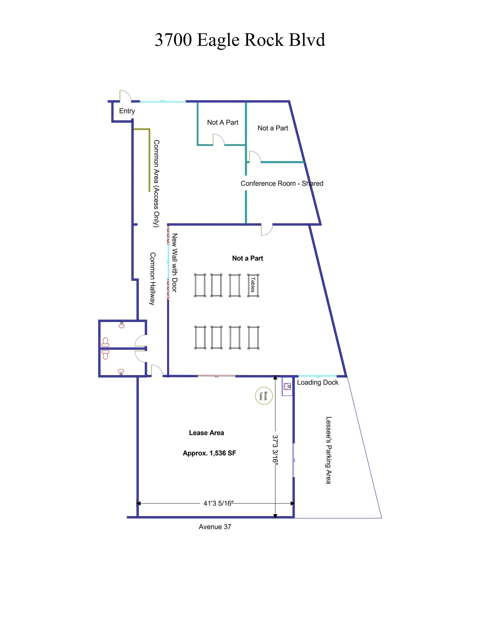 3700-3704 Eagle Rock Blvd, Los Angeles, CA à louer Plan de site– Image 1 sur 1