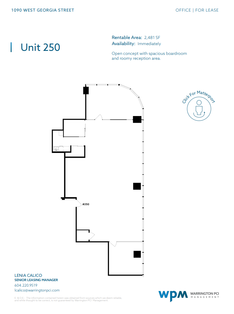 1090 W Georgia St, Vancouver, BC à louer Plan d’étage– Image 1 sur 1