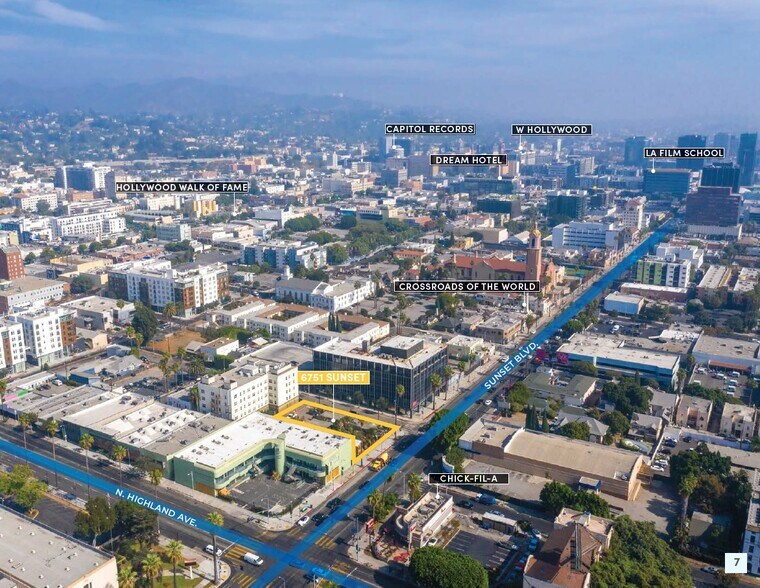 6751 W Sunset Blvd, Hollywood, CA à vendre - Aérien – Image 3 sur 4