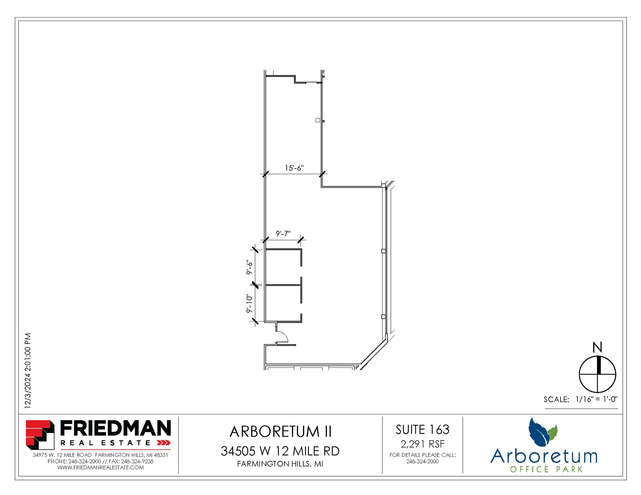 34505 W 12 Mile Rd, Farmington Hills, MI à louer Plan d’étage– Image 1 sur 2