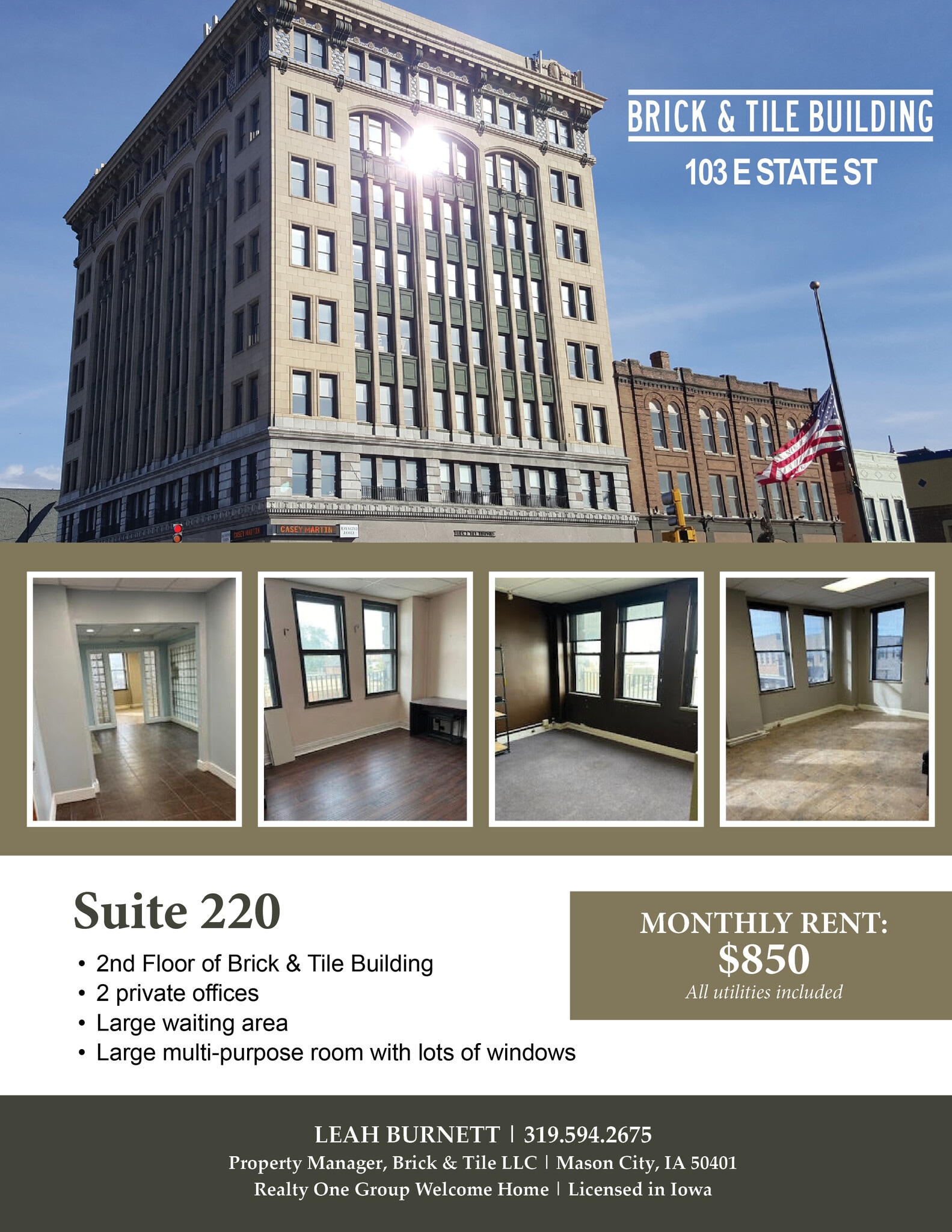 103 E State St, Mason City, IA à louer Photo intérieure– Image 1 sur 1
