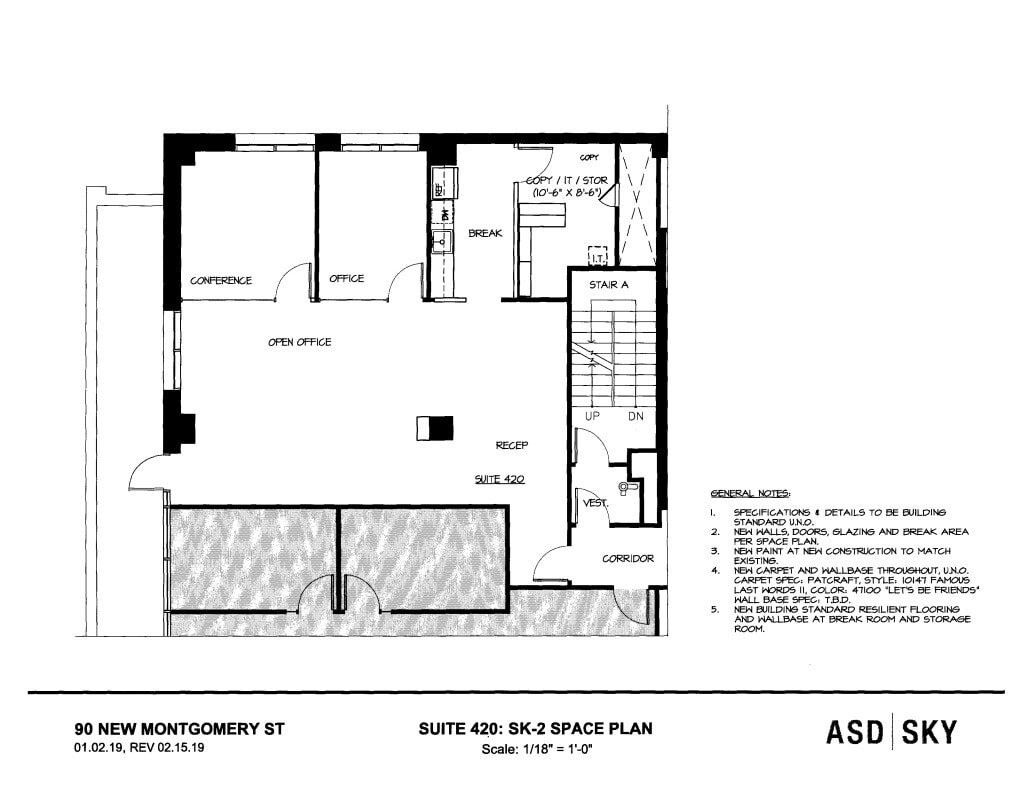 90 New Montgomery St, San Francisco, CA à louer Plan d’étage– Image 1 sur 9