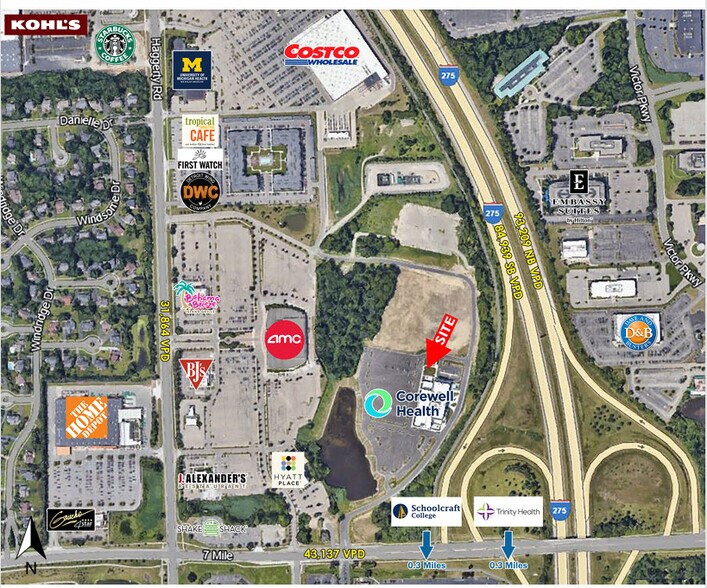 39000 W Seven Mile Rd, Livonia, MI à louer - Aérien – Image 3 sur 14