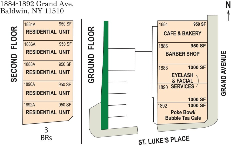 1884-1892 Grand Ave, Baldwin, NY à vendre - Plan de site – Image 2 sur 2
