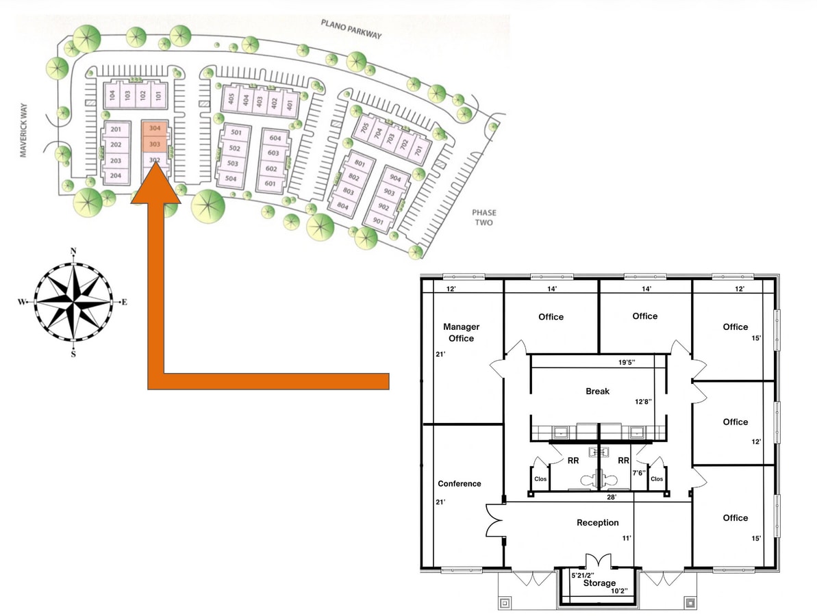 4425 Plano Pky, Carrollton, TX 75010 - Lot 303 & 304 - - Plan d’étage - Image 1 of 7