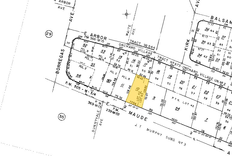 217-223 E Maude Ave, Sunnyvale, CA à louer - Plan cadastral – Image 2 sur 11