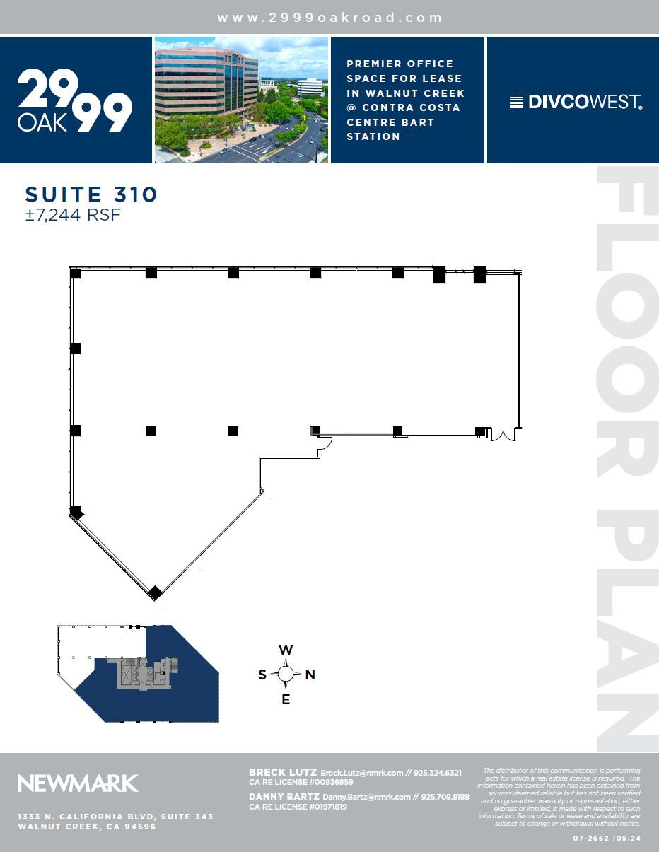 2999 Oak Rd, Walnut Creek, CA à louer Plan d’étage– Image 1 sur 1