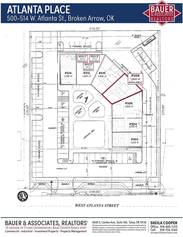 500-514 W Atlanta St, Broken Arrow, OK à louer Plan de site– Image 1 sur 1