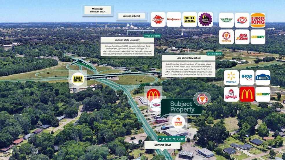 4725 Clinton Blvd, Jackson, MS à vendre - Aérien – Image 2 sur 2