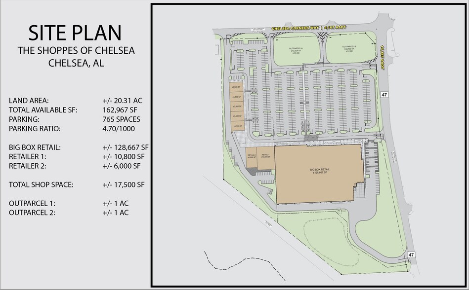 Chelsea Corners Way hwy, Chelsea, AL à louer - Plan de site – Image 3 sur 9