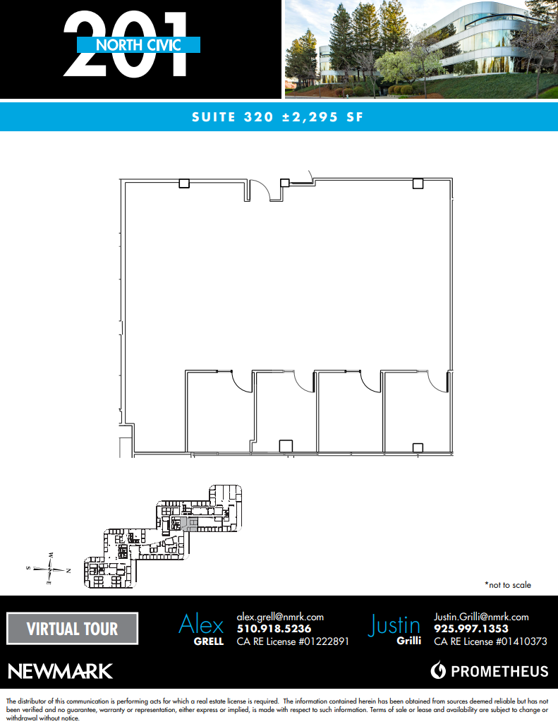 201 N Civic Dr, Walnut Creek, CA à louer Plan d’étage– Image 1 sur 2